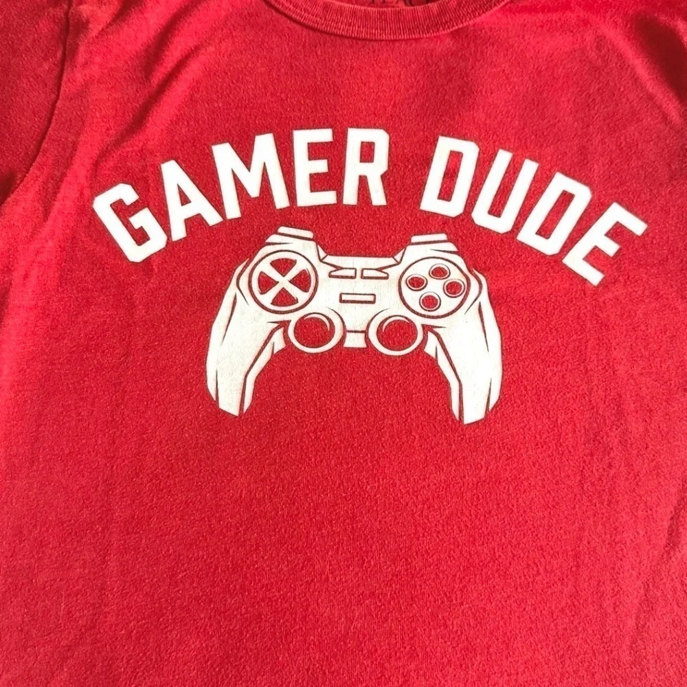 Children's Place Small 5/6 Boys Red Gamer Cotton Graphic Tee Shirt